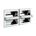 Twin Recessed Paper Holder with White Plastic Roller - Polished Chrome