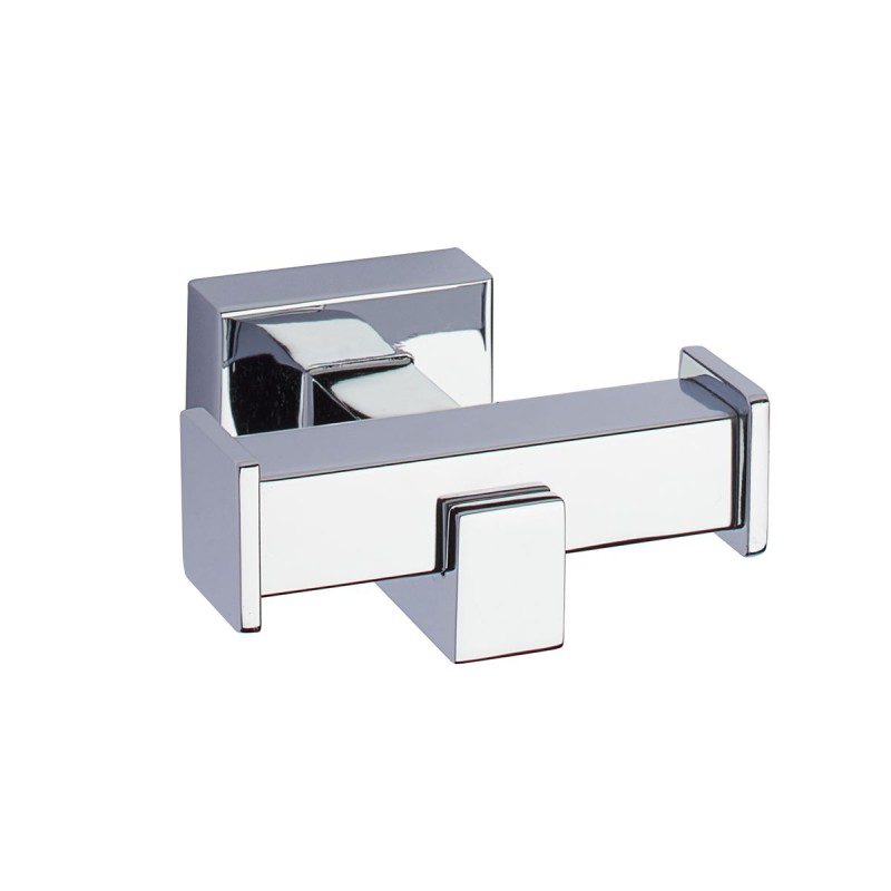 1948 SQUARE Double Robe Hook - Polished Chrome