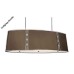 Tempus Series Oval Pendant with Chocolate Fabric Shade, Chrome Metal Frame & Wht Acrylic Diffuser