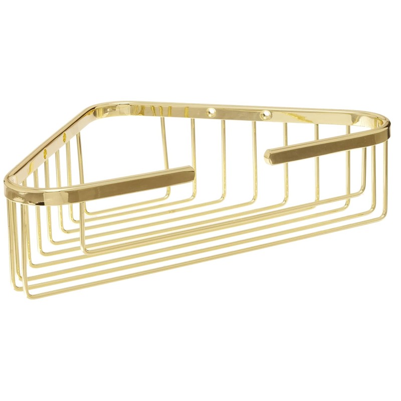 2 Tier Corner Medium Basket - Polished Brass
