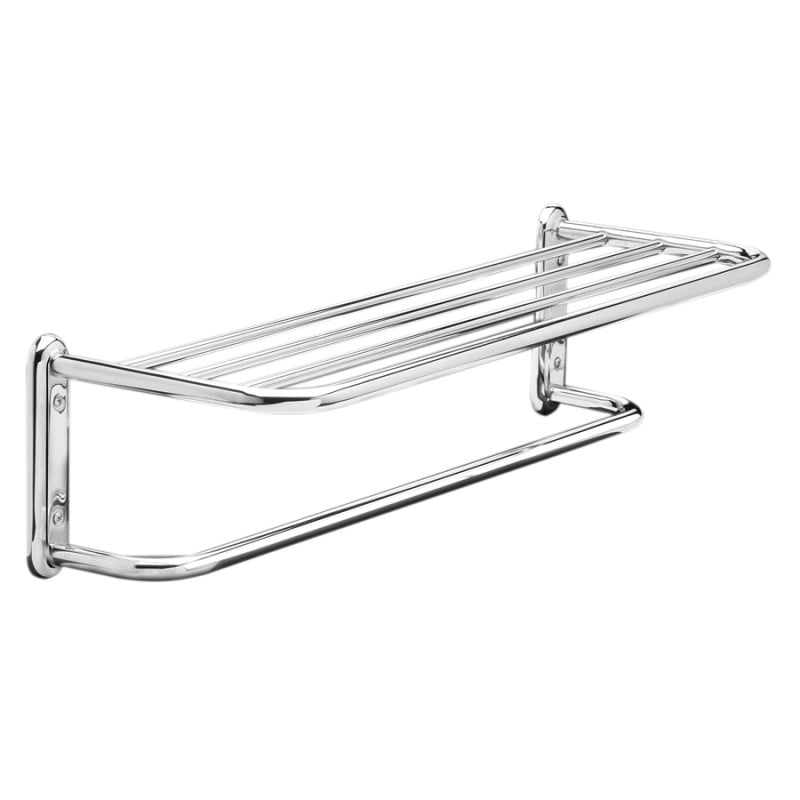 24" Towel Shelf with Bar / Supplied Fully Assembled - Satin Stainless Steel