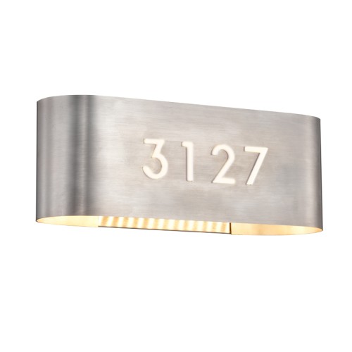 Address Lights Fixture with Room Numbers is Custom Made for Each Room Satin Nickel