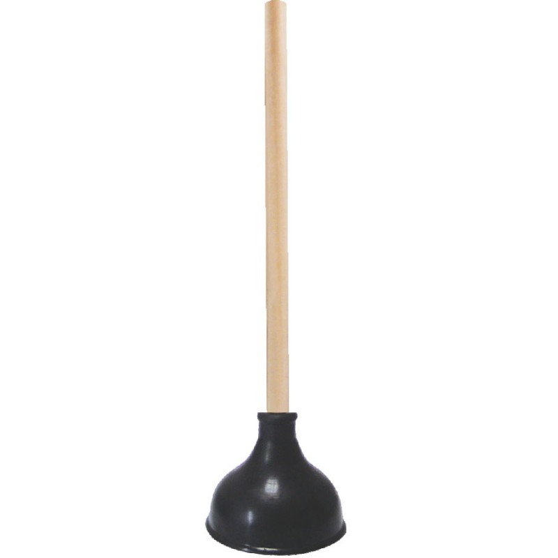 Flexible plunger 18" wood handle