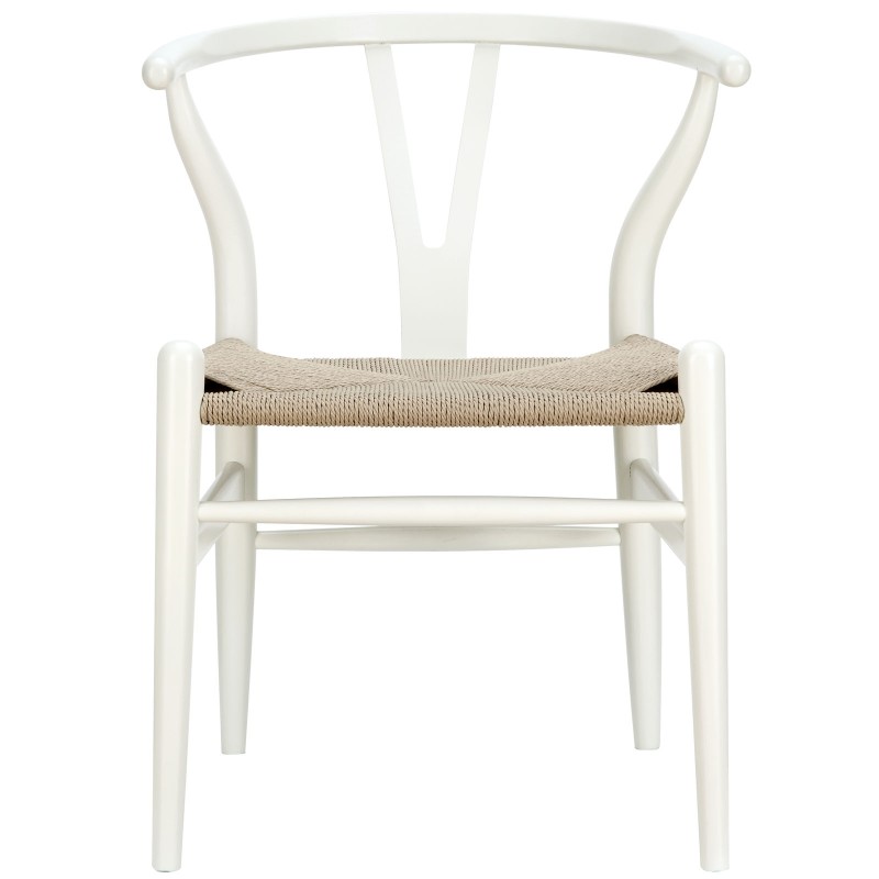 Amish Dining Wood Armchair in White