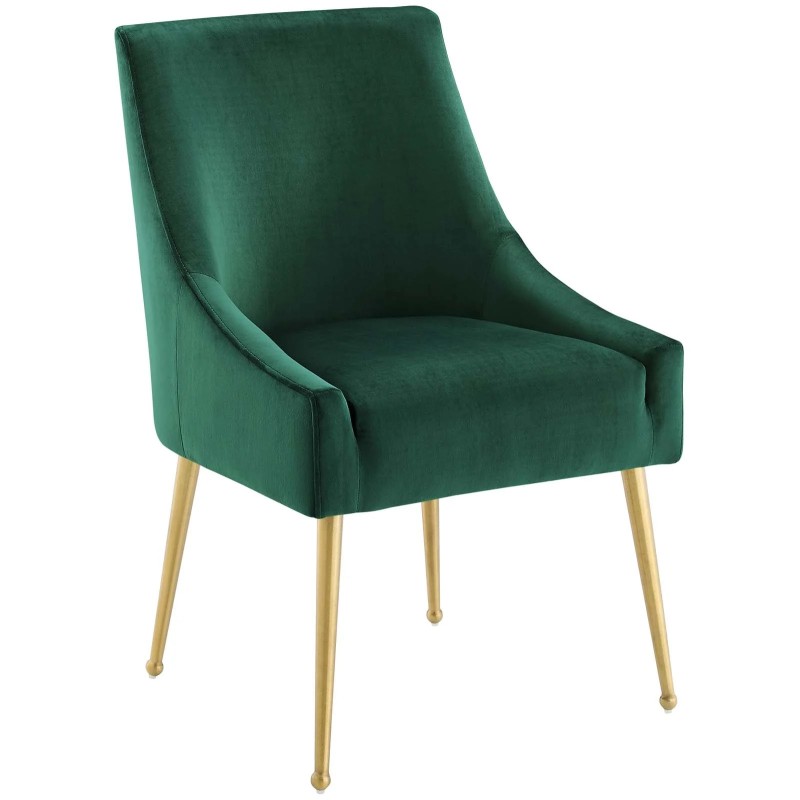 Discern Upholstered Performance Velvet Dining Chair in Green