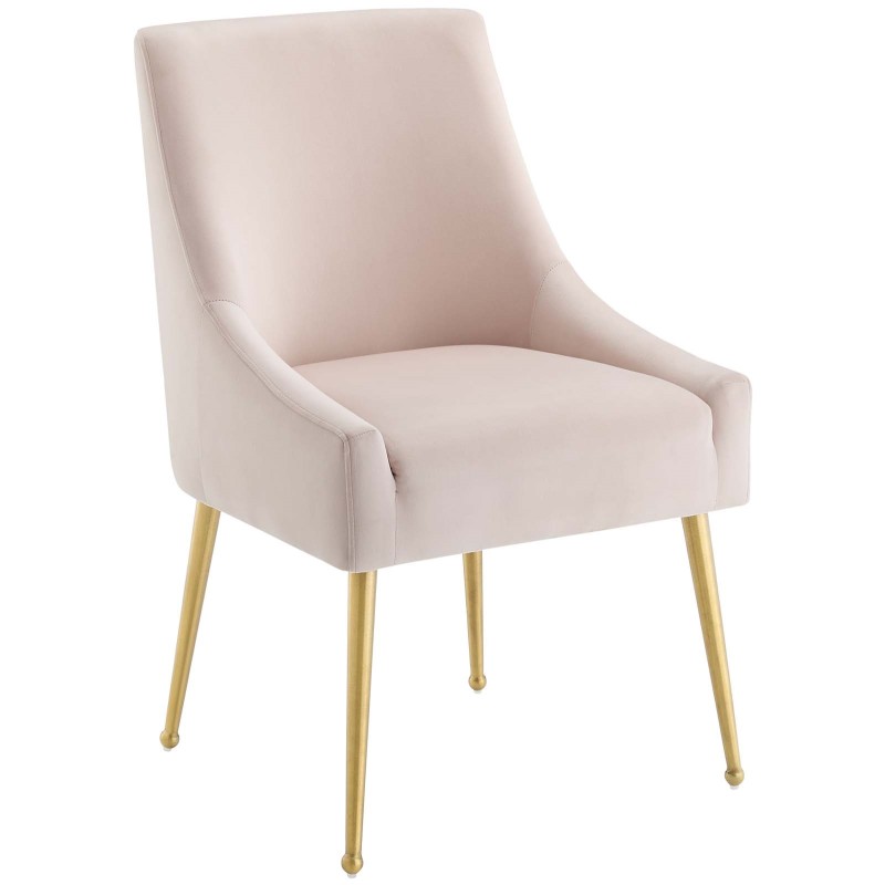 Discern Upholstered Performance Velvet Dining Chair in Pink