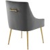 Discern Upholstered Performance Velvet Dining Chair in Gray