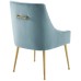 Discern Upholstered Performance Velvet Dining Chair in Light Blue