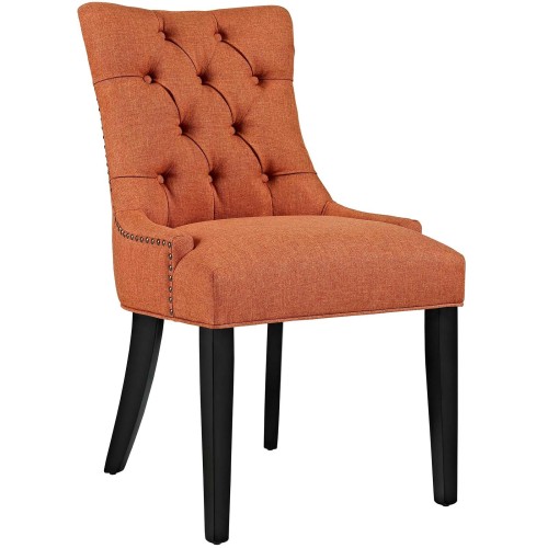 Regent Tufted Fabric Dining Side Chair in Orange