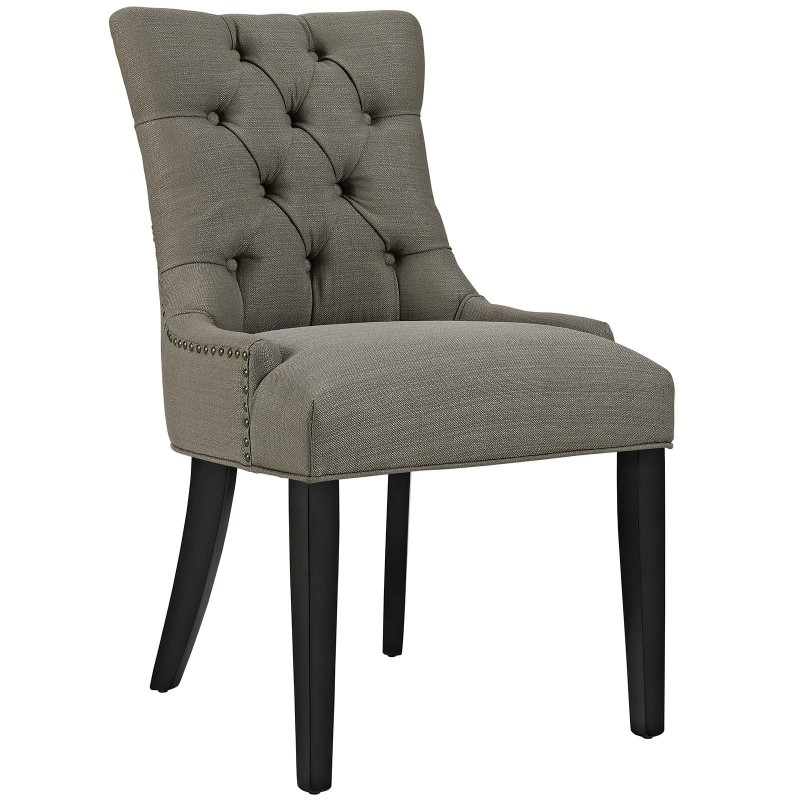 Regent Tufted Fabric Dining Side Chair in Granite