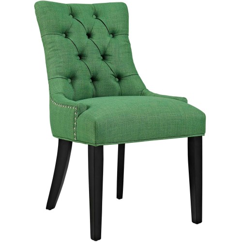 Regent Tufted Fabric Dining Side Chair in Kelly Green