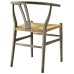 Amish Dining Wood Side Chair in Weathered Gray