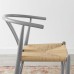 Amish Dining Wood Side Chair in Light Gray