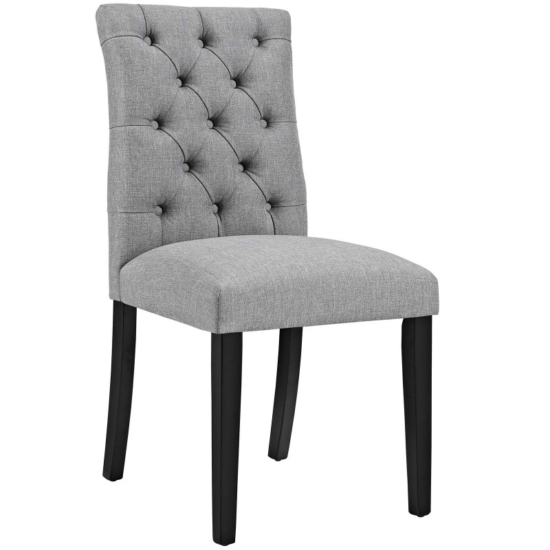 Duchess Fabric Dining Chair in Light Gray