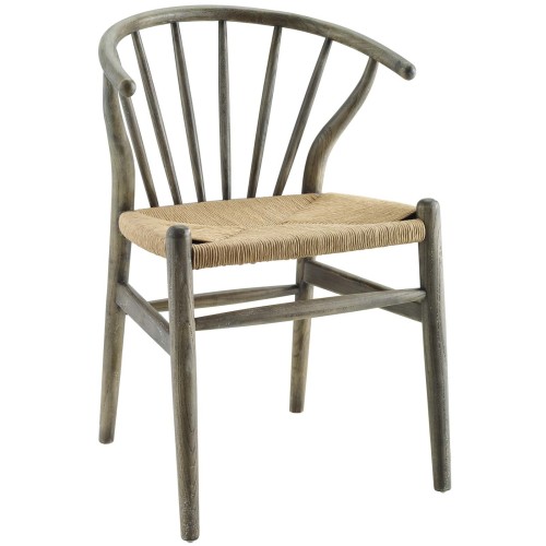 Flourish Spindle Wood Dining Side Chair in Gray