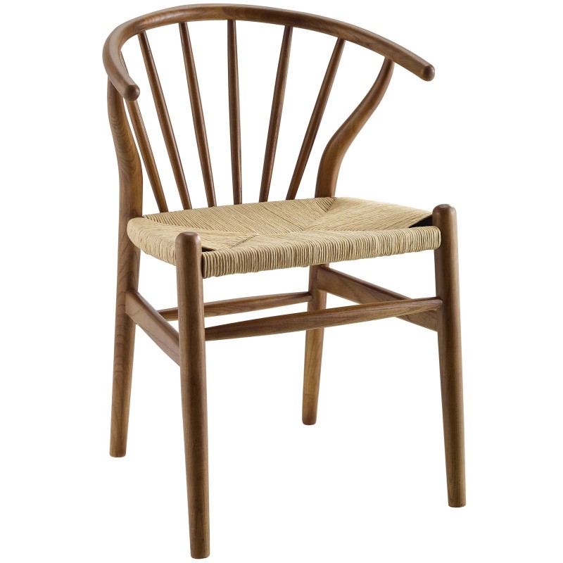 Flourish Spindle Wood Dining Side Chair in Walnut