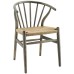 Flourish Spindle Wood Dining Side Chair in Gray