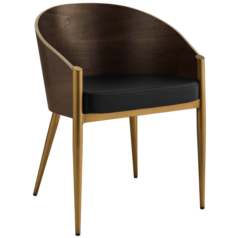 Cooper Faux Leather Dining Armchair in Gold