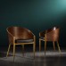 Cooper Faux Leather Dining Armchair in Gold