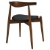 Stalwart Dining Side Chair in Dark Walnut Black