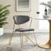 Prevail Gold Stainless Steel Dining and Accent Performance Velvet Chair in Gold Gray