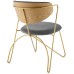 Prevail Gold Stainless Steel Dining and Accent Performance Velvet Chair in Gold Gray