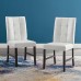 Promulgate Biscuit Tufted Upholstered Faux Leather Dining Side Chair Set of 2 in White