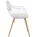 Basket Dining Metal Armchair in White White