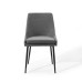 Viscount Upholstered Fabric Dining Chairs - Set of 2 in Black Charcoal