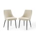 Viscount Upholstered Fabric Dining Chairs - Set of 2 in Black Beige