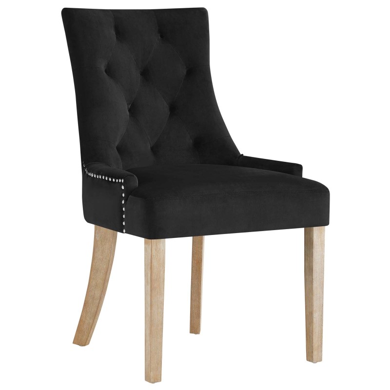 Pose Performance Velvet Dining Chair in Black