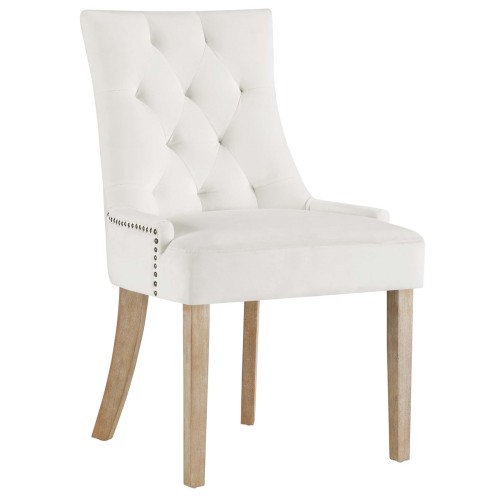 Pose Performance Velvet Dining Chair in Ivory