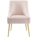 Discern Pleated Back Upholstered Performance Velvet Dining Chair in Pink