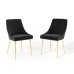 Viscount Performance Velvet Dining Chairs - Set of 2 in Gold Black