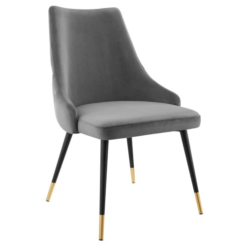 Adorn Tufted Performance Velvet Dining Side Chair in Gray