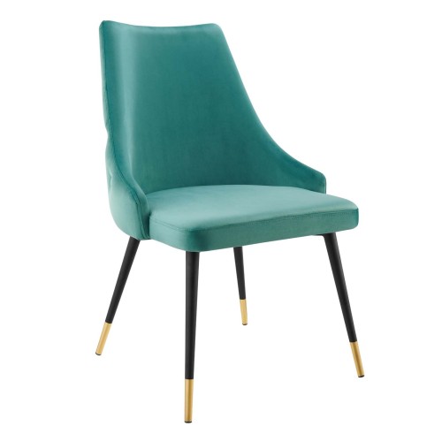 Adorn Tufted Performance Velvet Dining Side Chair in Teal