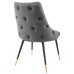 Adorn Tufted Performance Velvet Dining Side Chair in Gray