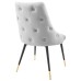 Adorn Tufted Performance Velvet Dining Side Chair in Light Gray