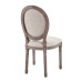 Emanate Vintage French Upholstered Fabric Dining Side Chair in Beige