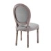 Emanate Vintage French Upholstered Fabric Dining Side Chair in Light Gray