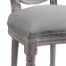 Emanate Vintage French Upholstered Fabric Dining Side Chair in Light Gray