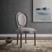 Emanate Vintage French Upholstered Fabric Dining Side Chair in Light Gray