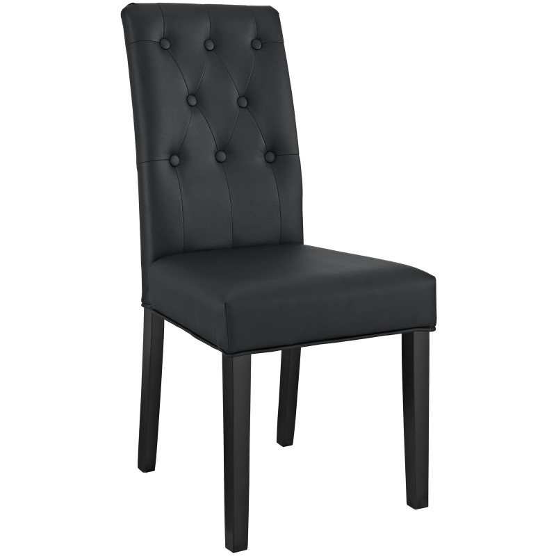 Confer Dining Vinyl Side Chair in Black