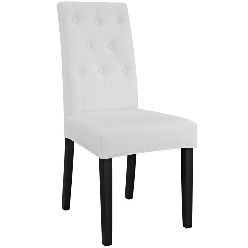 Confer Dining Vinyl Side Chair in White