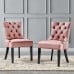 Regent Tufted Performance Velvet Dining Side Chairs - Set of 2 in Dusty Rose