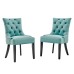 Regent Tufted Performance Velvet Dining Side Chairs - Set of 2 in Mint