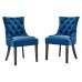 Regent Tufted Performance Velvet Dining Side Chairs - Set of 2 in Navy