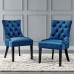 Regent Tufted Performance Velvet Dining Side Chairs - Set of 2 in Navy