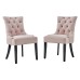 Regent Tufted Performance Velvet Dining Side Chairs - Set of 2 in Pink