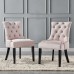 Regent Tufted Performance Velvet Dining Side Chairs - Set of 2 in Pink